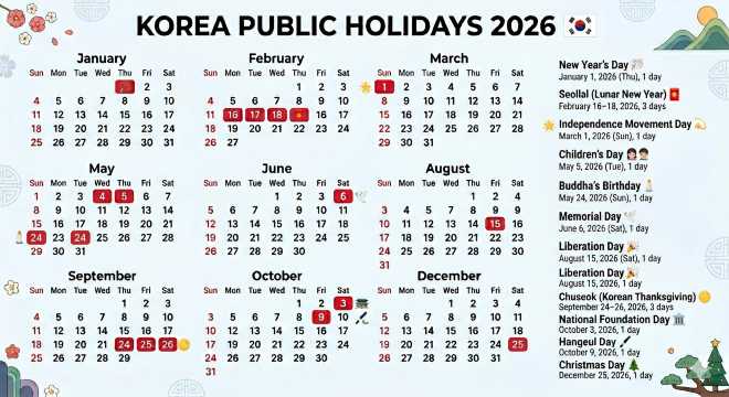 Korea Public Holiday 2026
