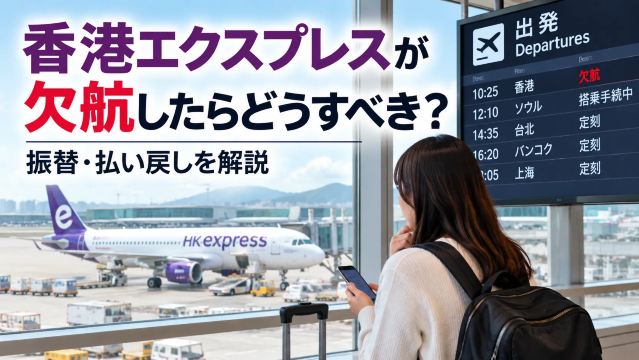 香港エクスプレスが欠航したらどうすべき？振替・払い戻しを解説