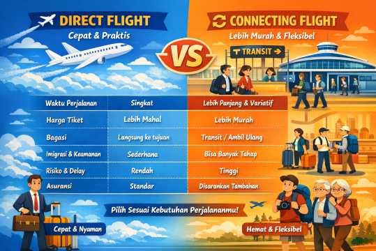 Perbedaan Direct Flight dan Connecting Flight | Trip.com