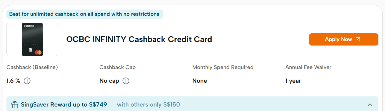 SingSaver Credit Card Apply