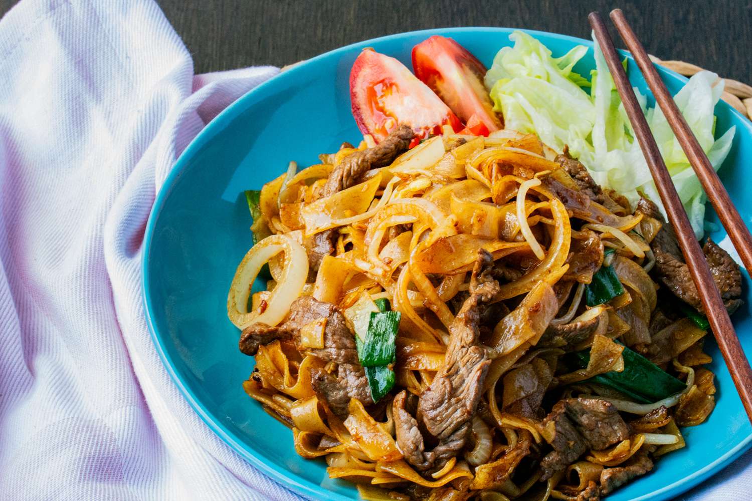 Halal Stir-Fried Beef with Rice Noodles