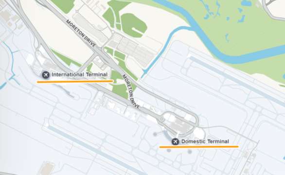 ターミナル間の移動は徒歩ではできない