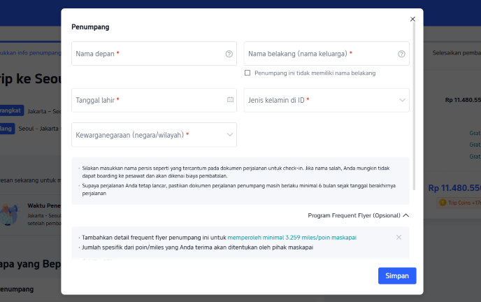 Cara Tepat Isi Nama Depan & Belakang Tiket Pesawat | Trip.com