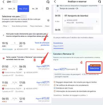 Como alterar um voo pelo app da Trip.com