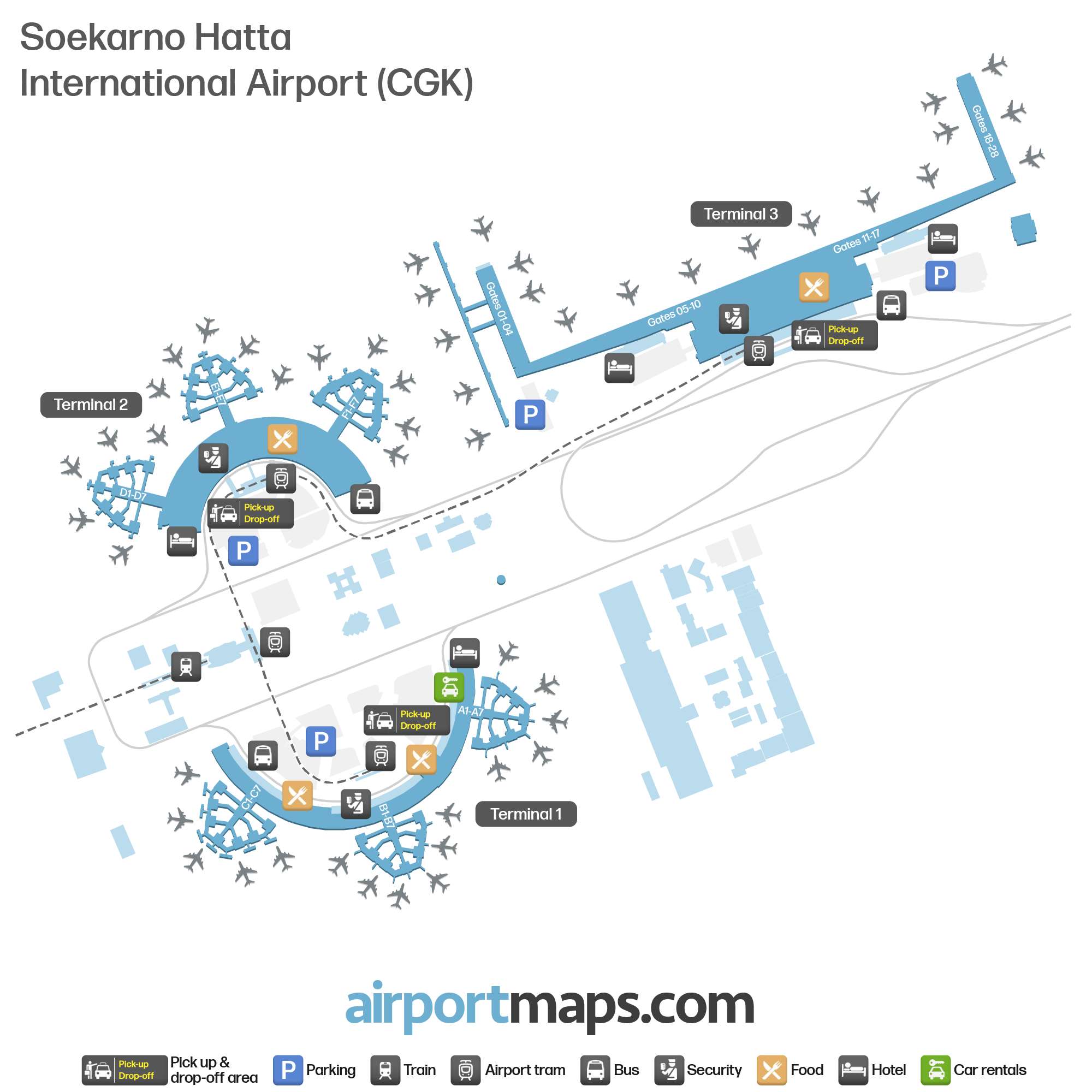 peta Tempat Sholat di Bandara Jakarta (CGK & HLP)