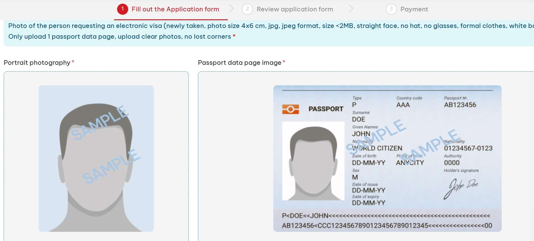 越南電子簽證申請流程