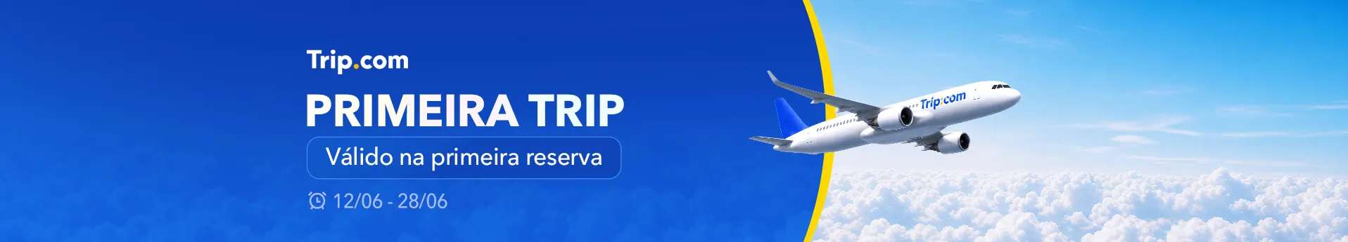 PRIMEIRA TRIP: Válido na primeira reserva de passagens aéreas, garantimos até R$ 300 OFF