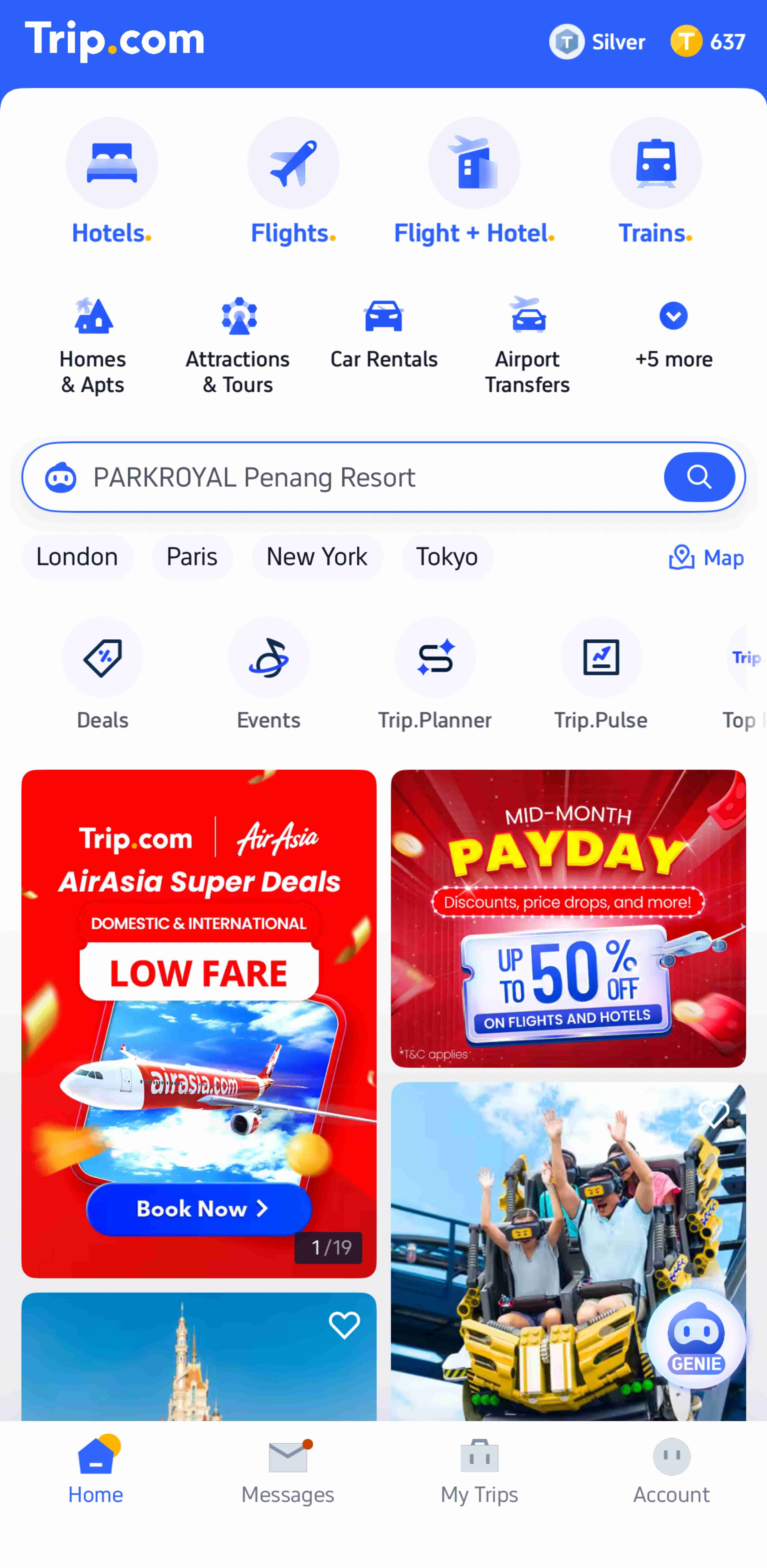 Trip.com App Homepage