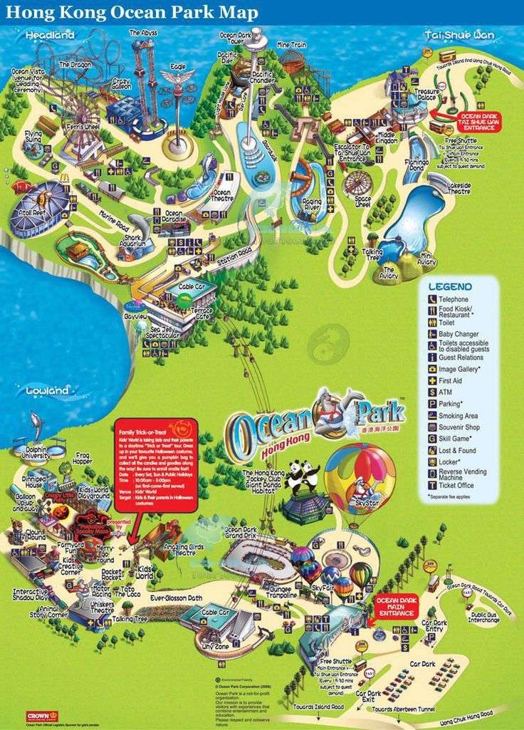 Ocean Park Hong Kong Map & Facilities