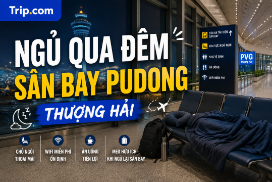 Kinh nghiệm ngủ qua đêm sân bay Pudong (Thượng Hải) 2026: Chỗ nghỉ, Tắm rửa & Khách sạn | Trip.com