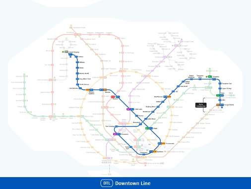 Singapore MRT Downtown Line (Dark Blue Line) Map
