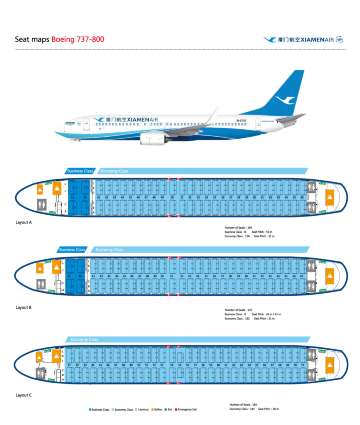 Xiamen Airlines Seat Maps