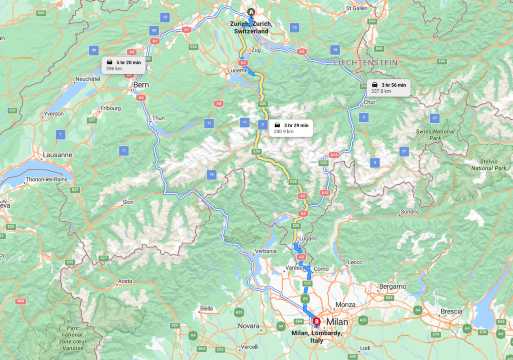 Zurich ke Milan dengan Mobil (Road Trip)