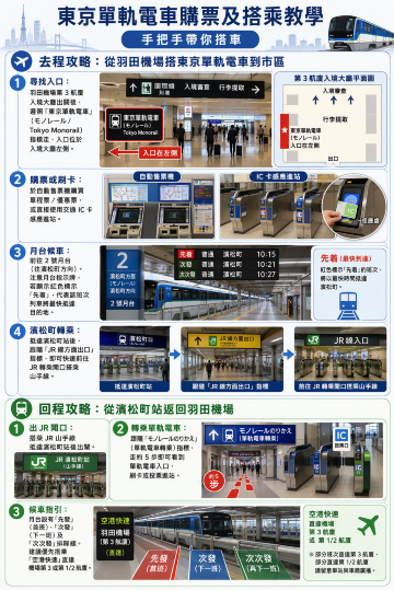 東京單軌電車搭乘指南