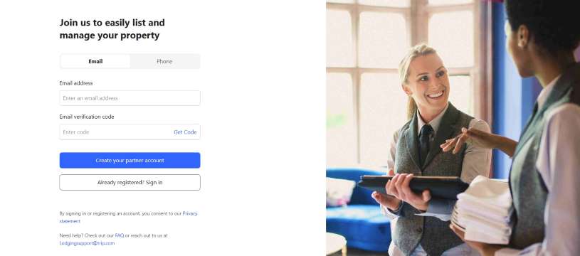 Create your partner account on Trip.com