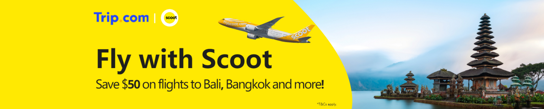 Trip.com Promo Code Australia: Fly with Scoot - Get Flight Deals Save $50