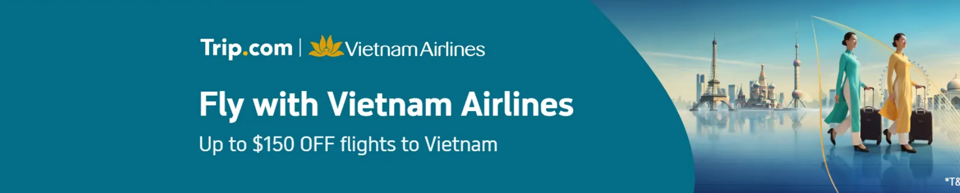 Trip.com Promo Code Australia: Trip.com x Vietnam Airlines: Up to $150 Off Flights to Vietnam