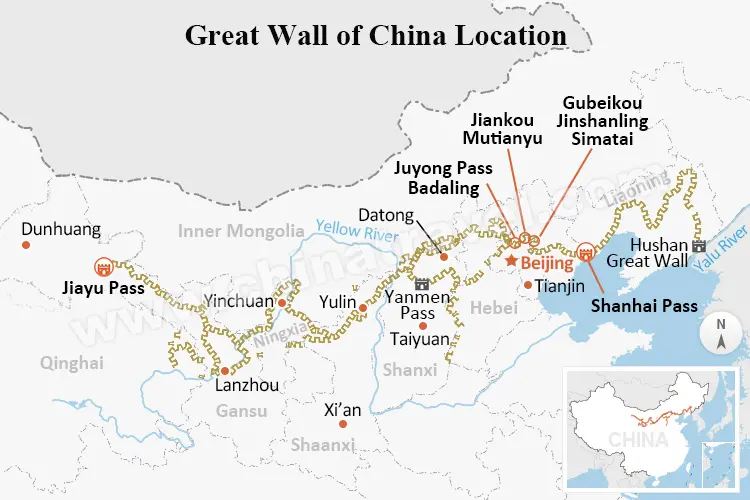 Great Wall of China Map