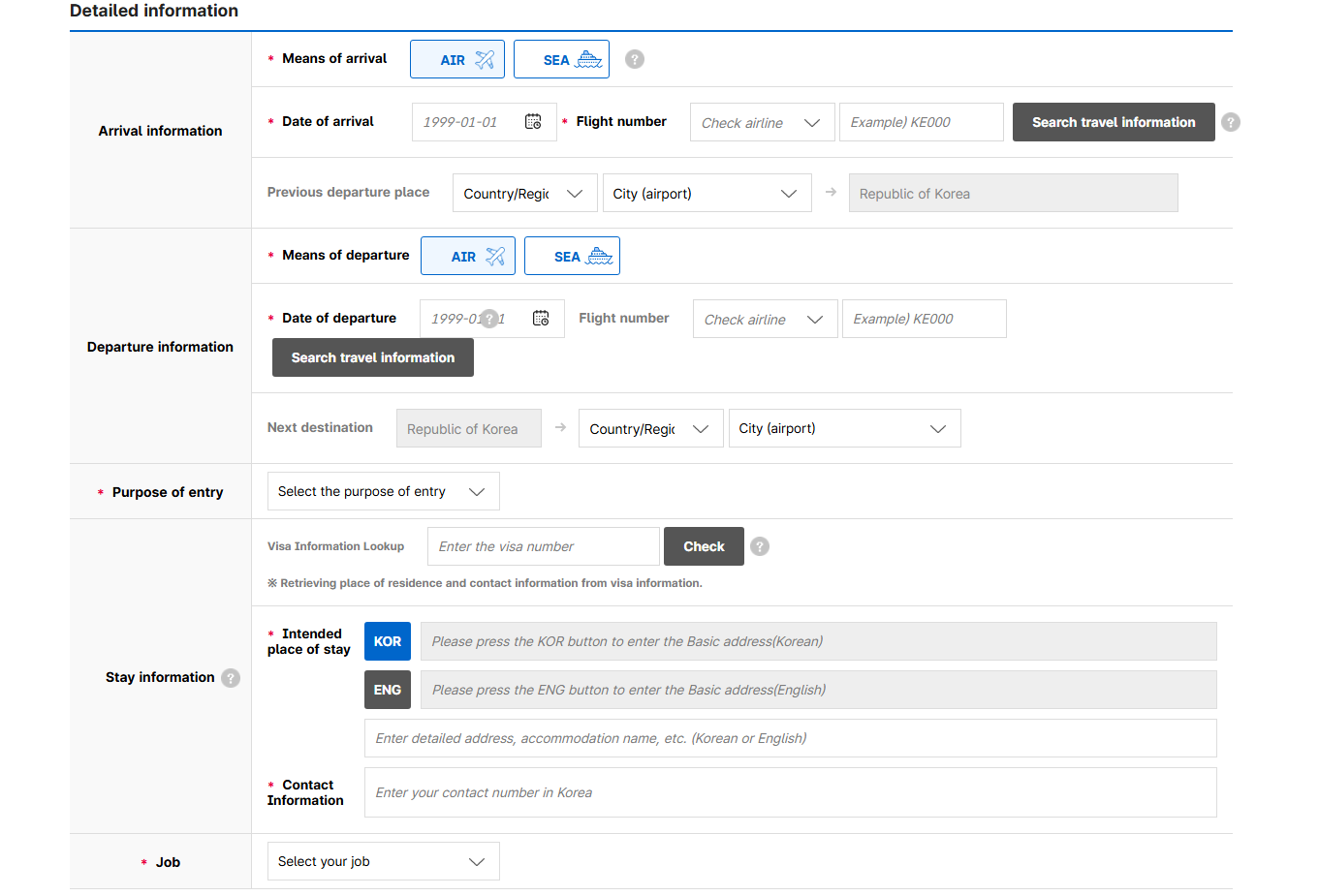 Khai Báo Thông Tin Chuyến Đi Hàn Quốc