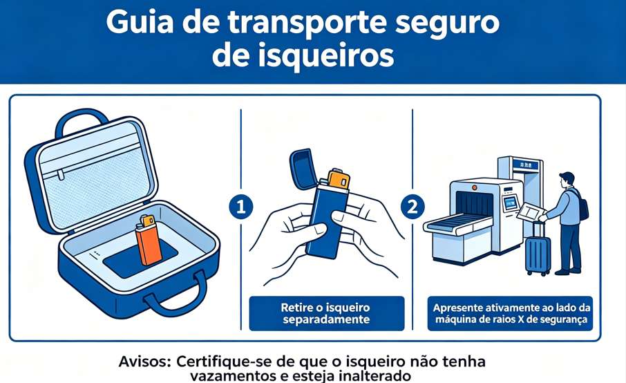 Como levar o isqueiro com segurança