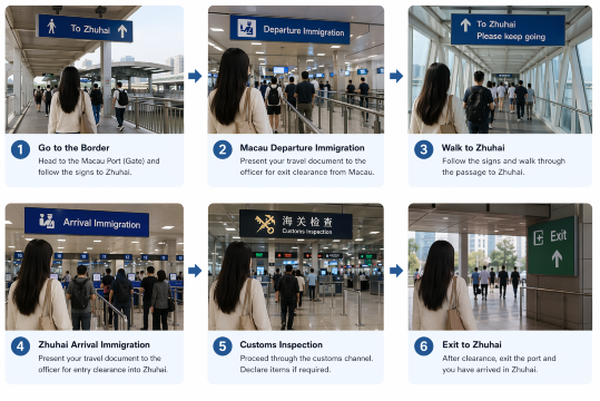 Macau to Zhuhai Border Clearance Process