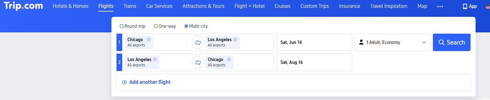 How to Easily Book Multi-City Flights - Open the Trip.com Website