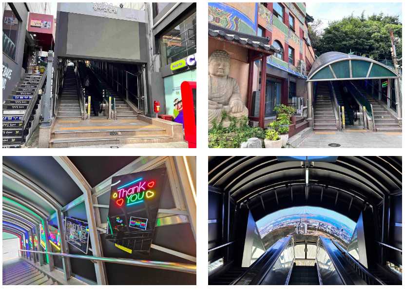 釜山塔手扶梯路線指引