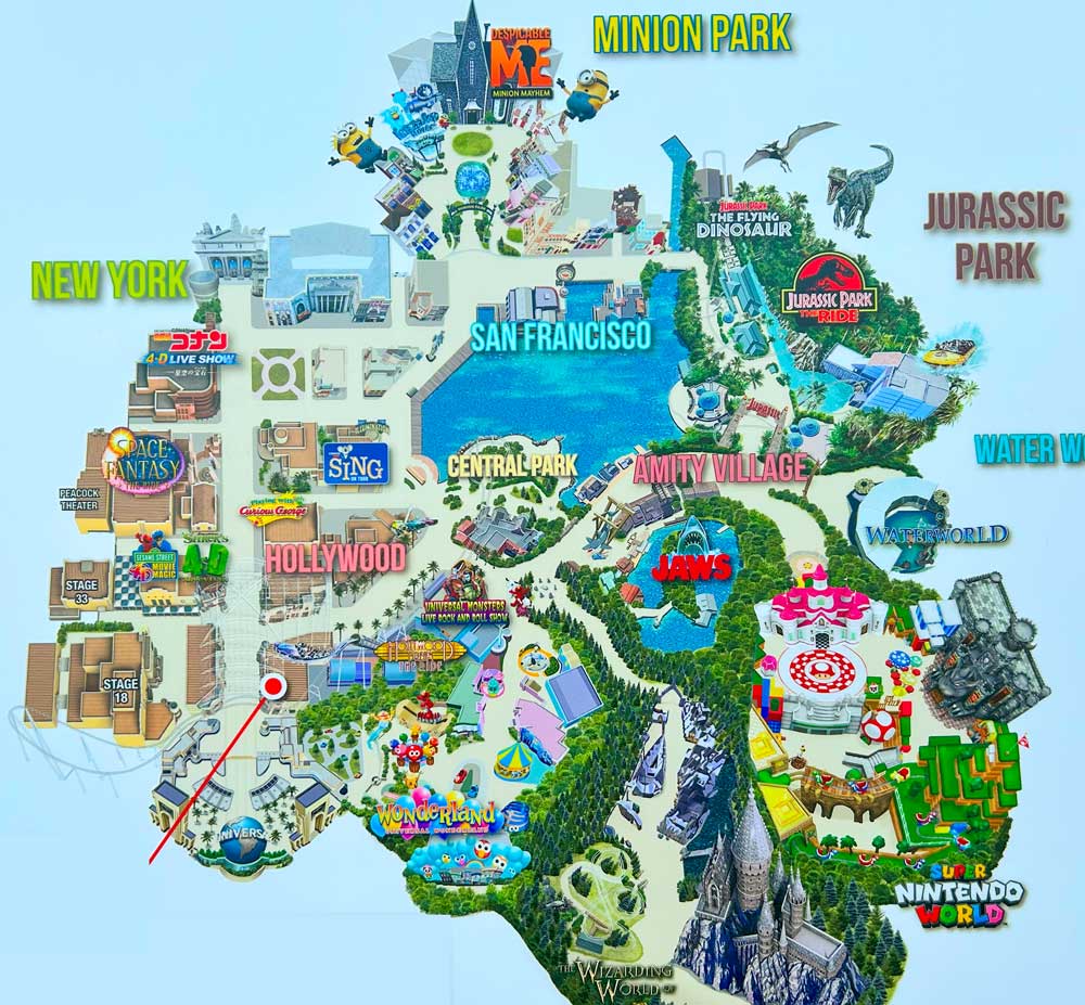 Map of Universal Studios Japan