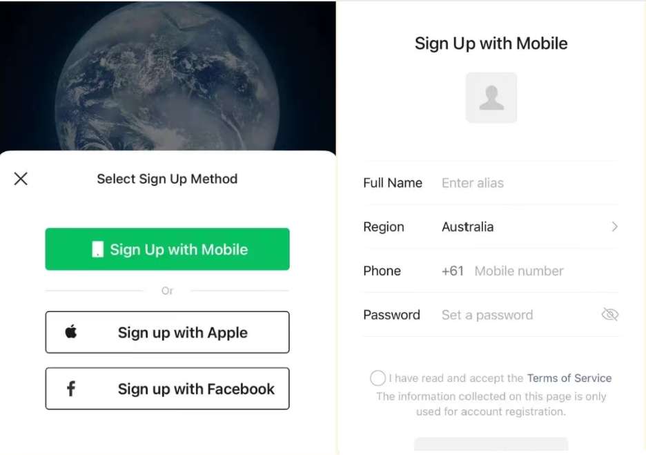 Процесс регистрации