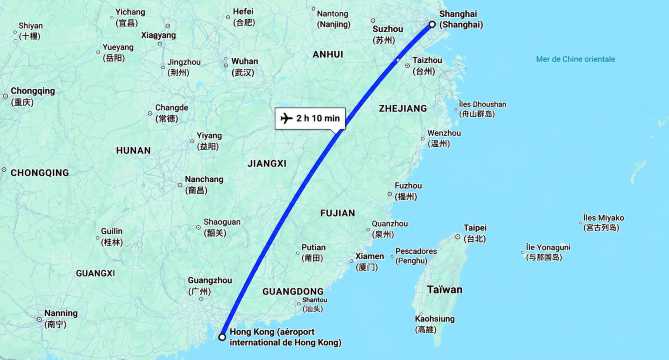 se rendre de Shanghai à Hong Kong