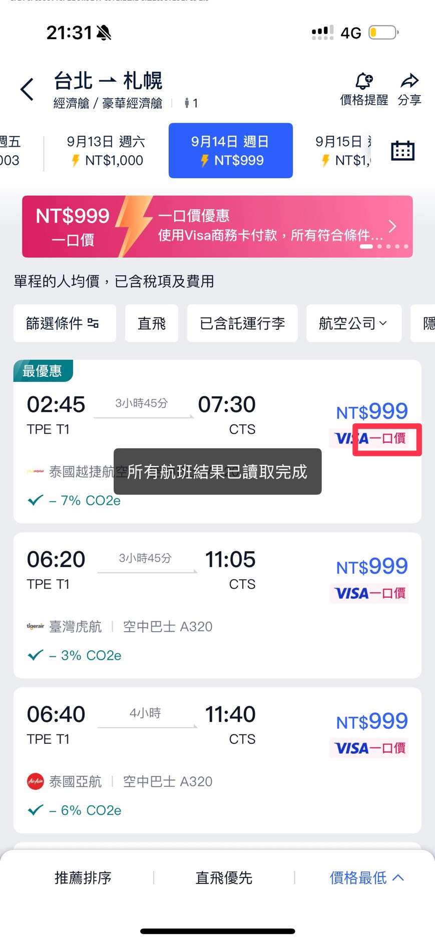機票＆飯店一口價 $999 起