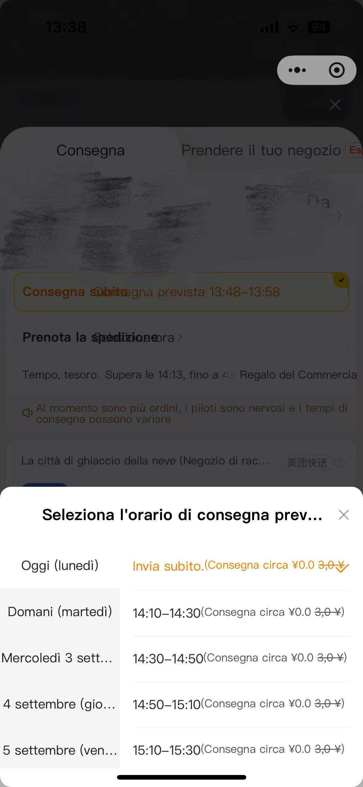 Come ordinare cibo a domicilio in cina