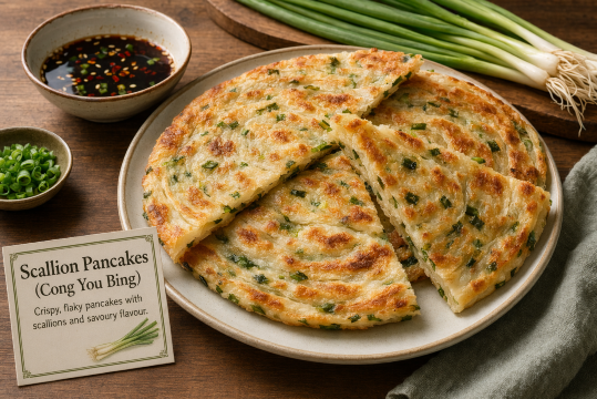 Shanghai Food: Scallion Pancakes lanscape style picture
