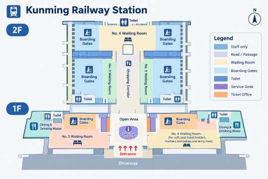 Kunming South Railway Station Map Layout
