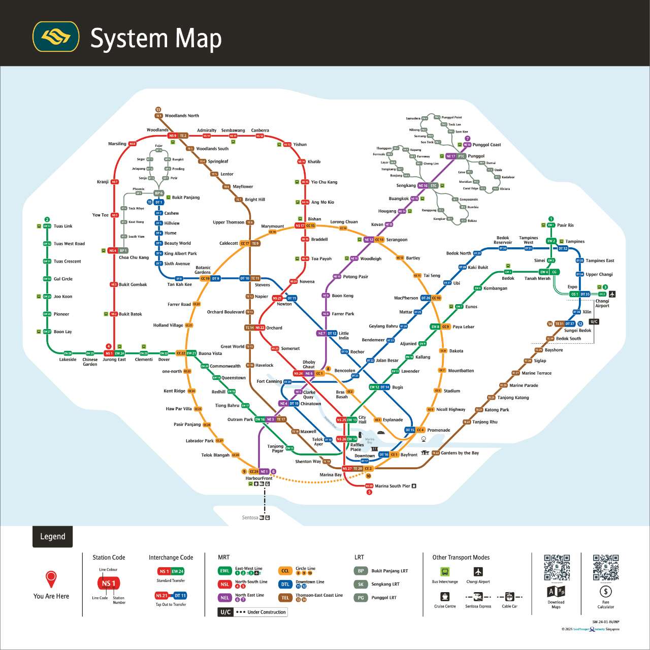 Mapa del MRT de Singapur