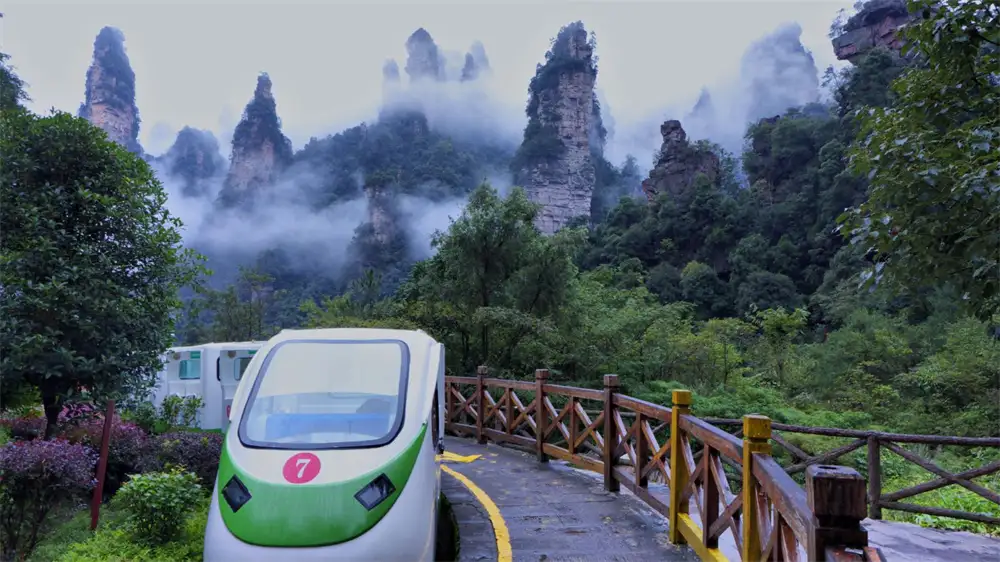 Peta Rute Transportasi di Taman Hutan Nasional Zhangjiajie