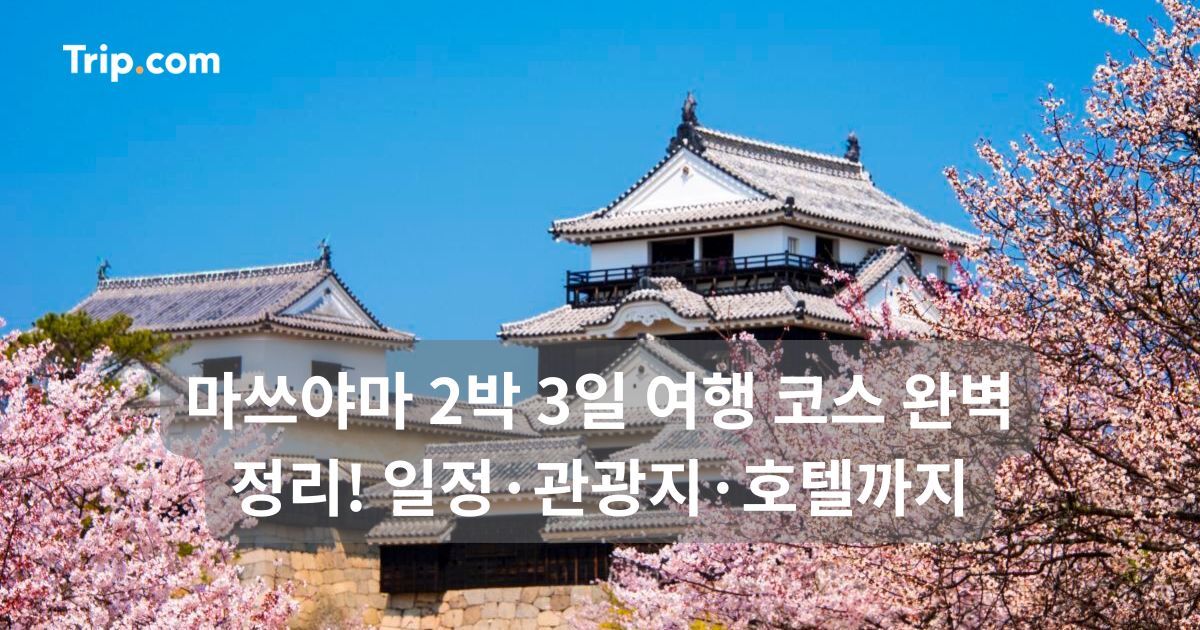 마쓰야마 2박 3일 여행코스 정리! 일정·관광지·호텔까지 | 트립닷컴