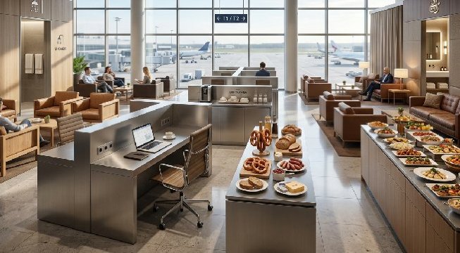 ハンブルク空港ラウンジ案内。