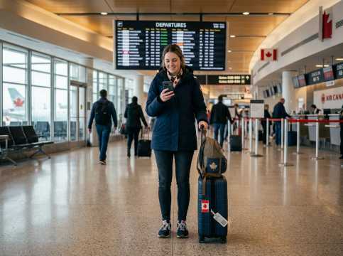 Checking Information on Trip.com in Airport