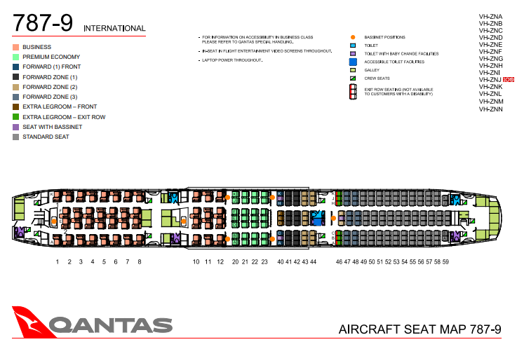 Qantas Seat Map