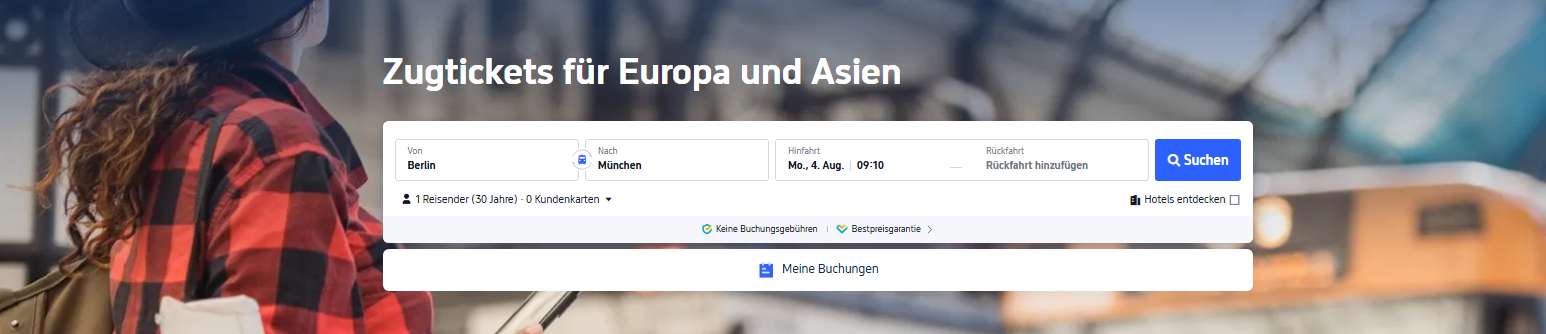 5 % Rabatt auf die erste Zugbuchung in der App