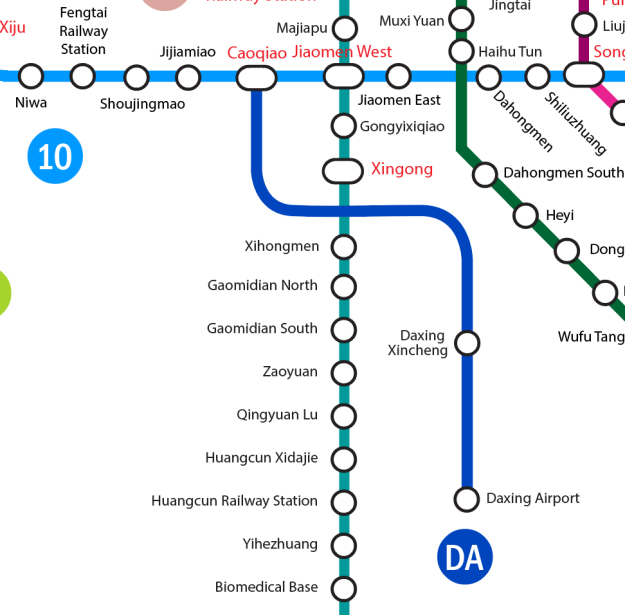 Daxing Airport Express Line Map