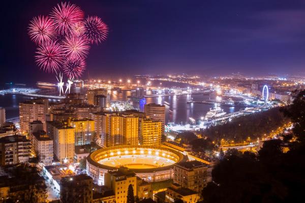 fireworks over Malaga