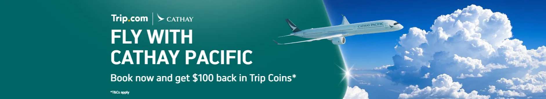 Fly with Cathay Pacific & Earn $100 Back in Trip Coins