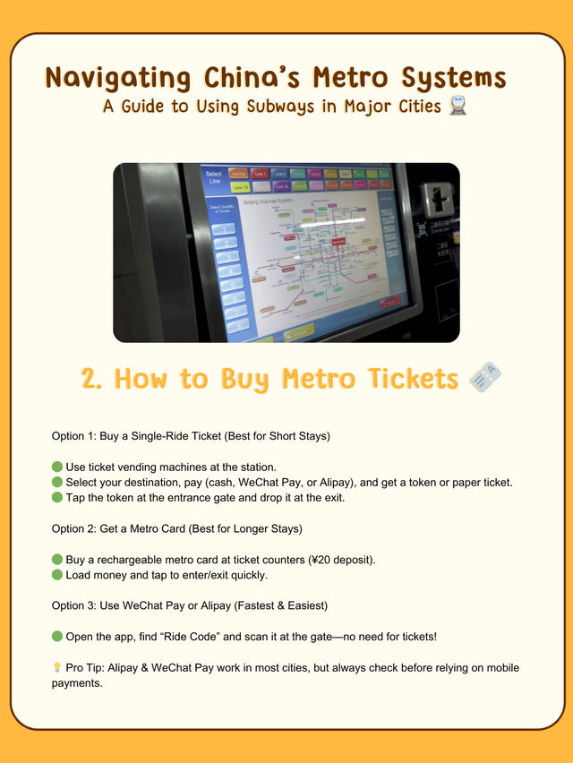How to buy metro tickets in China