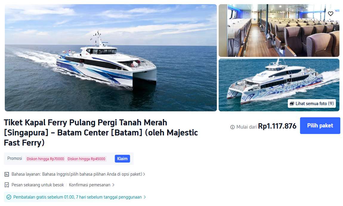 tiket feri singapura batam