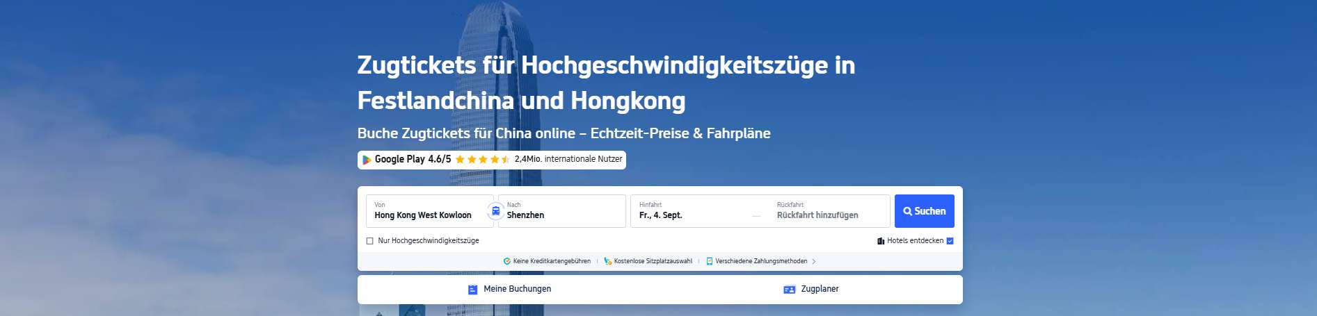 Hochgeschwindigkeitszüge in Festlandchina & Hongkong
