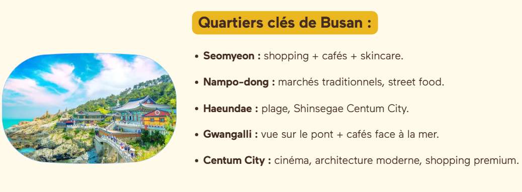 Les quartiers incontournables de Busan