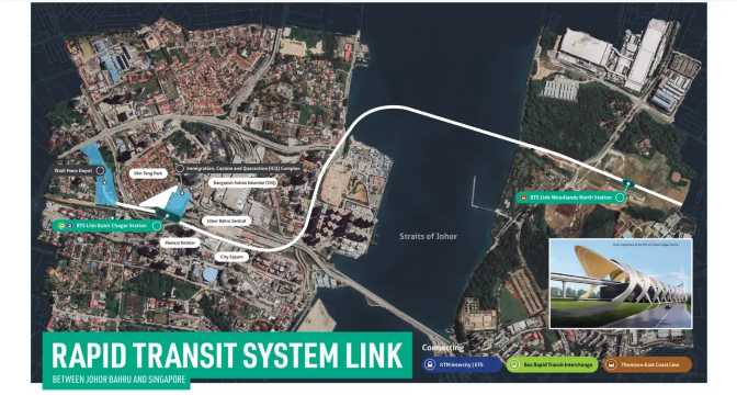 Singapore MRT Johor Bahru-Singapore Rapid Transit System Map