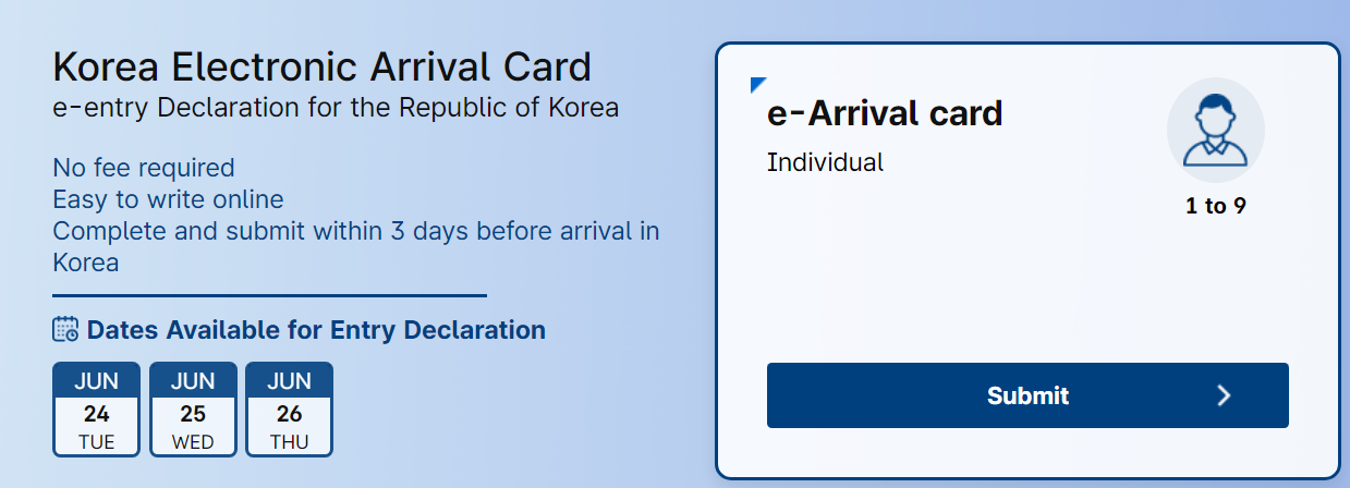 Apa itu E Arrival Card Korea?